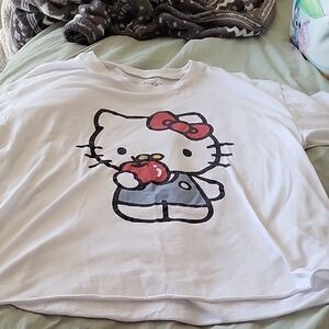 Hello Kitty White Tee with Red Bow and Apple - 2XL